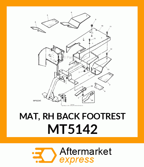 MAT, RH BACK FOOTREST MT5142