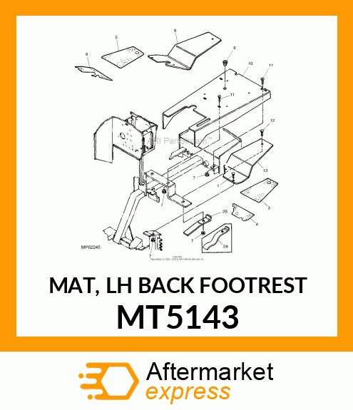 MAT, LH BACK FOOTREST MT5143