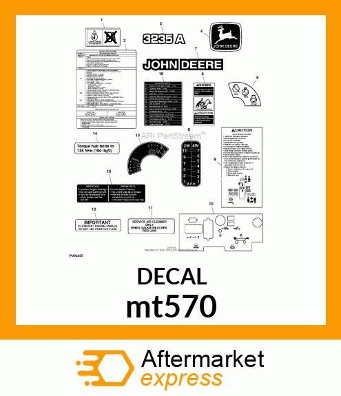 LABEL, WARNING (ENG/SP) W/O ROPS mt570