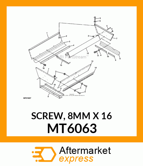 SCREW, 8MM X 16 MT6063