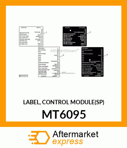 LABEL, CONTROL MODULE(SP) MT6095