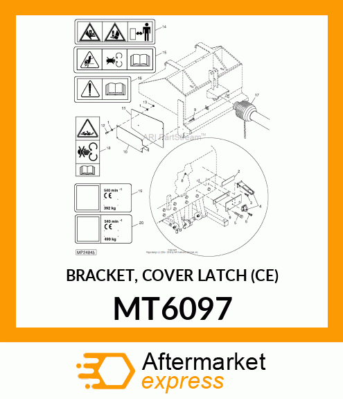 BRACKET, COVER LATCH (CE) MT6097