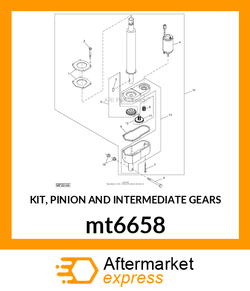 KIT, PINION AND INTERMEDIATE GEARS mt6658