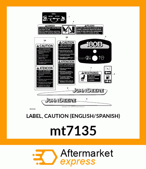 LABEL, CAUTION (ENGLISH/SPANISH) mt7135