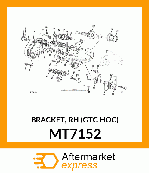 BRACKET, RH (GTC HOC) MT7152