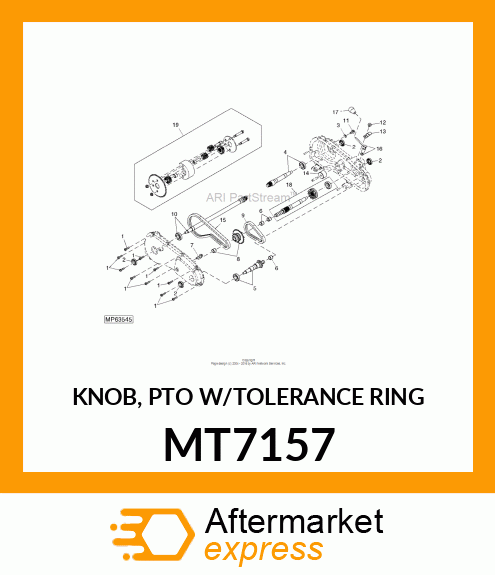 KNOB, PTO W/TOLERANCE RING MT7157