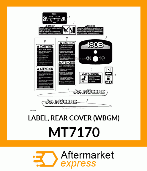 LABEL, REAR COVER (WBGM) MT7170