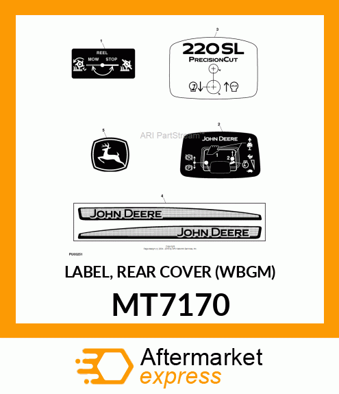 LABEL, REAR COVER (WBGM) MT7170