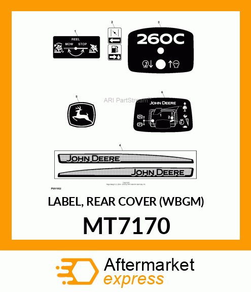 LABEL, REAR COVER (WBGM) MT7170