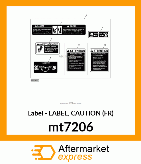 LABEL, CAUTION (FR) mt7206