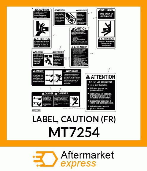 LABEL, CAUTION (FR) MT7254