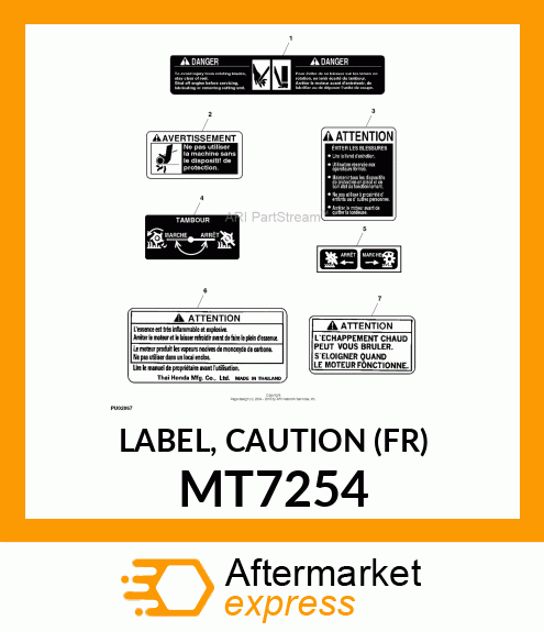 LABEL, CAUTION (FR) MT7254