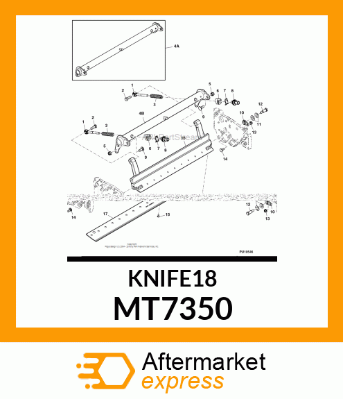 STATIONARY KNIFE, 18" LOW MT7350