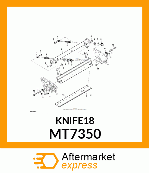 STATIONARY KNIFE, 18" LOW MT7350