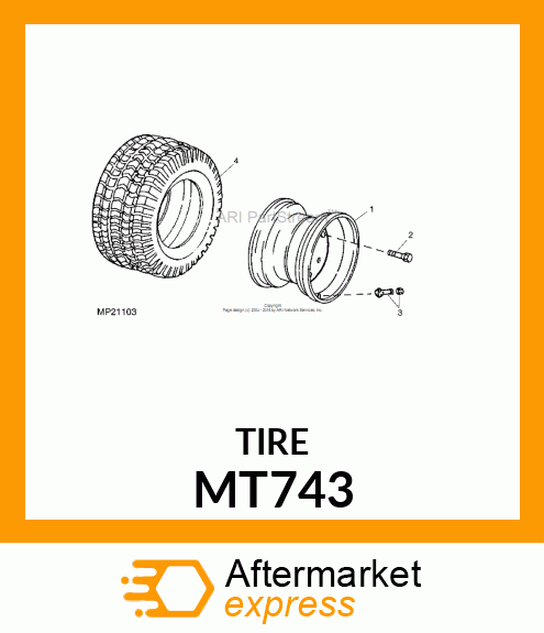 TIRE, 20 X 10.00 MT743