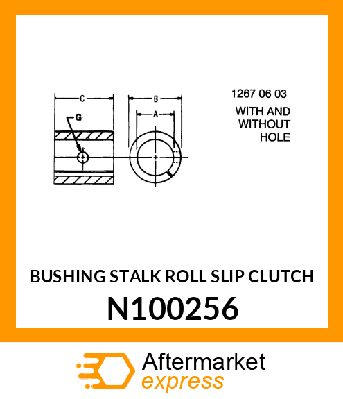 BUSHING STALK ROLL SLIP CLUTCH N100256