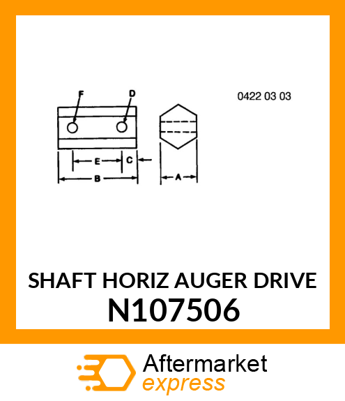 SHAFT HORIZ AUGER DRIVE N107506