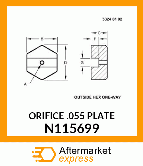 ORIFICE .055 PLATE N115699