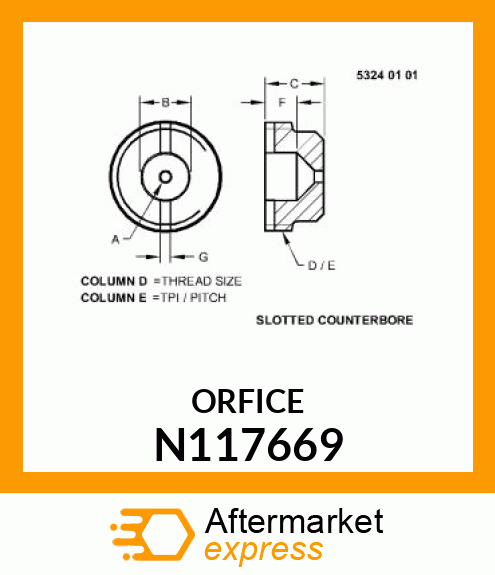 ORIFICE PLATE THREADED N117669