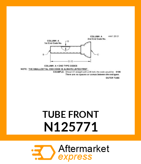 TUBE FRONT N125771