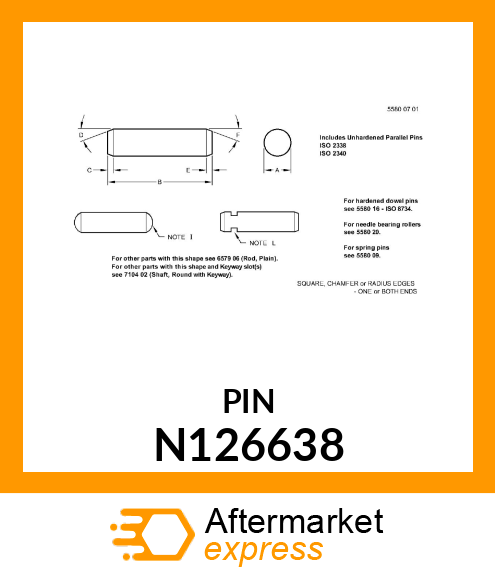 Spare part N126638 + PIN