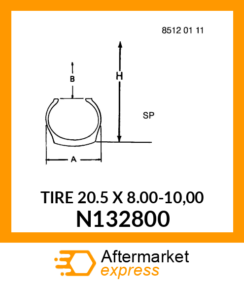 TIRE 20.5 X 8.00 N132800