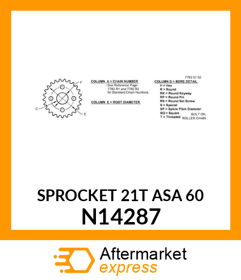 SPROCKET 21T ASA 60 N14287