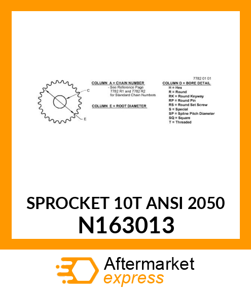 SPROCKET 10T ANSI 2050 N163013