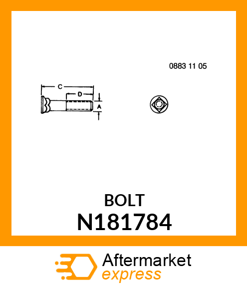 7/16 X 2.25 SPECIAL BOLT N181784