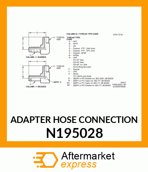 ADAPTER HOSE CONNECTION N195028