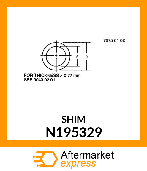 SHIM THRUST WASHER REPAIRS ONLY N195329