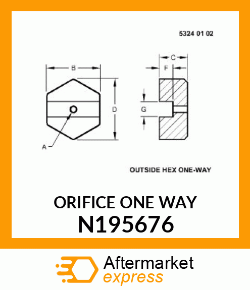 ORIFICE ONE WAY N195676