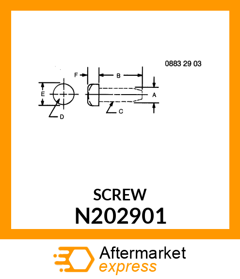 SCREW, SCREW, 3 DIA. X 10 LONG N202901