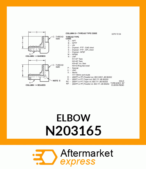 FITTING, 3/4" X 90 N203165