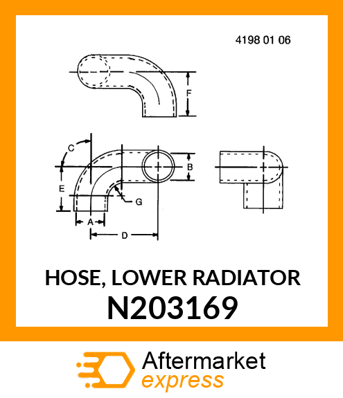 HOSE, LOWER RADIATOR N203169