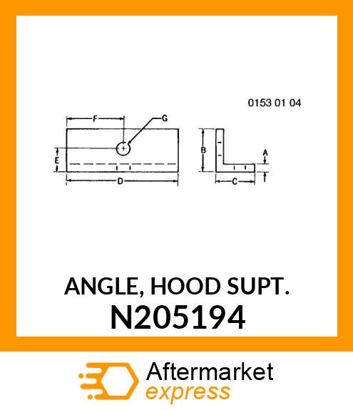 ANGLE, HOOD SUPT. N205194