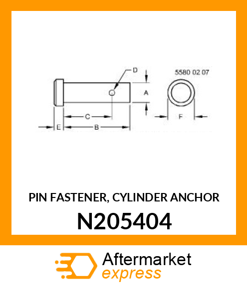 PIN FASTENER, CYLINDER ANCHOR N205404