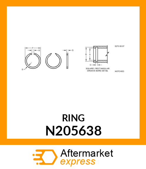 WEAR RING, RING, SNAP, SUSPENSION N205638