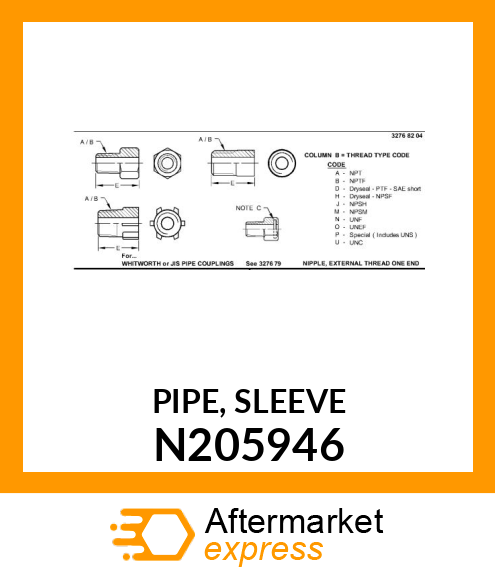 PIPE, SLEEVE N205946