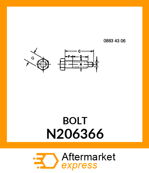 BOLT, DOGPOINT M20X2.5X57,10.9GR N206366