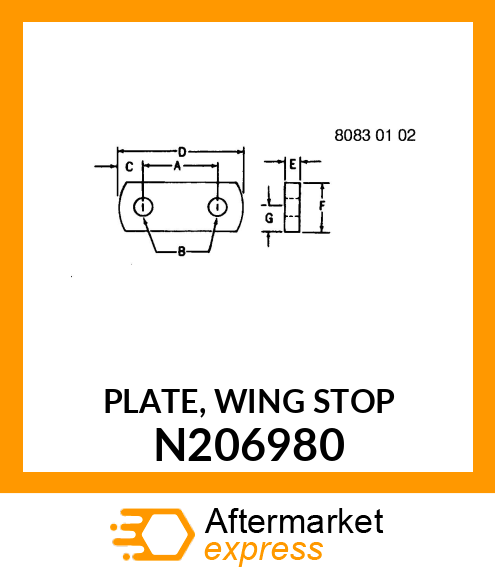 PLATE, WING STOP N206980