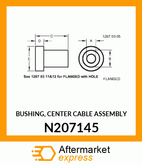 BUSHING, CENTER CABLE ASSEMBLY N207145