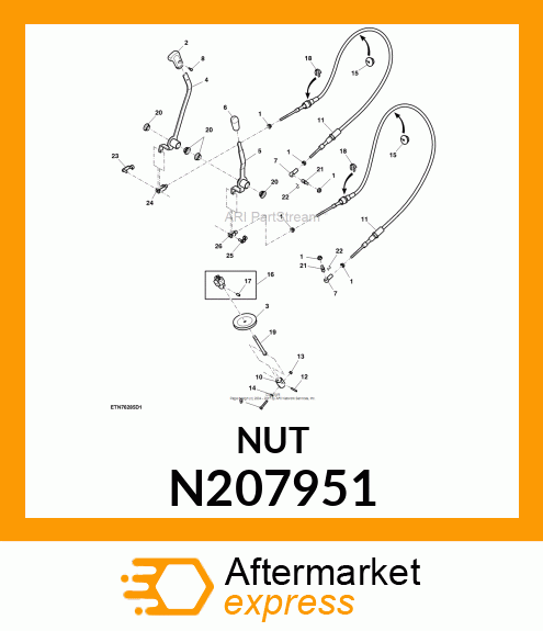 NUT,HEX M5 NYLOCK CL6 JDN389 N207951