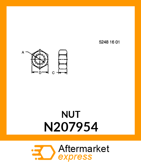 NUT,THIN HEX M20 CL5 JDN389 N207954