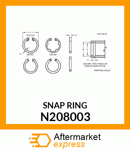 RNG IN 35BD 37GD 1.5T DIN472 JDN389 N208003