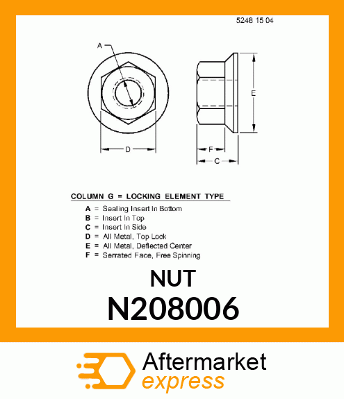 NUT,HEX FLNG M6 SERR CL10 JDN389 N208006