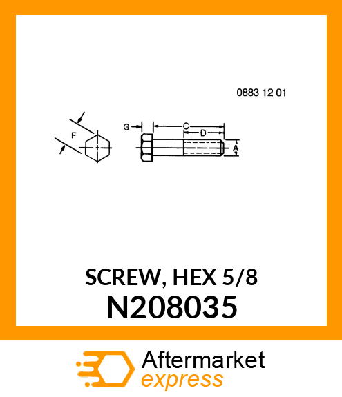 SCREW, HEX 5/8 N208035