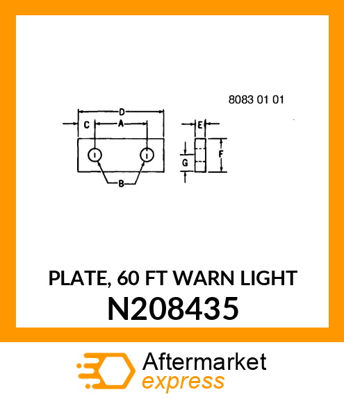 PLATE, 60 FT WARN LIGHT N208435