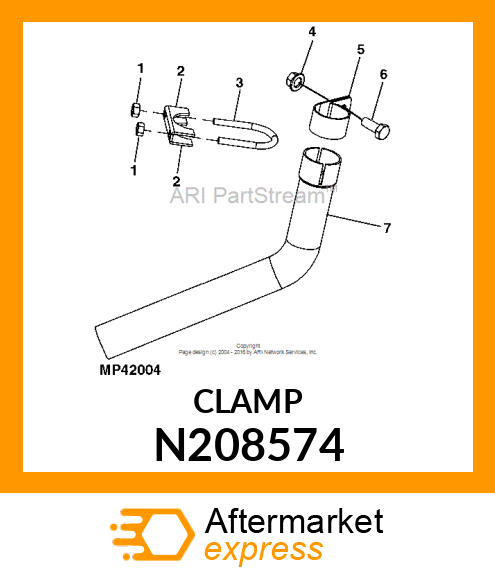 SADDLE, MUFFLER CLAMP 1.50 JDN389 N208574