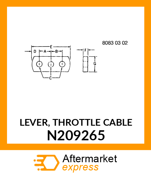 LEVER, THROTTLE CABLE N209265